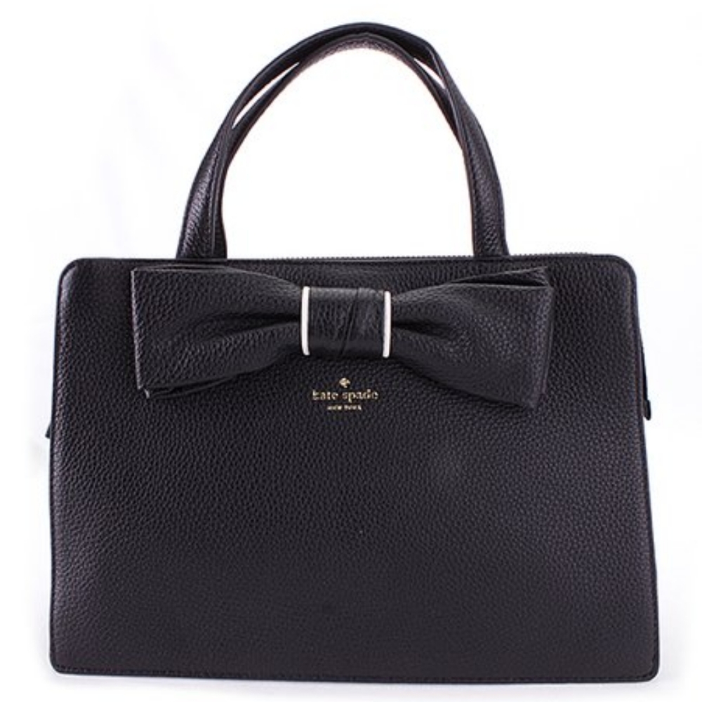 Kate Spade Black Lise Rosewood Leather Purse with Bow